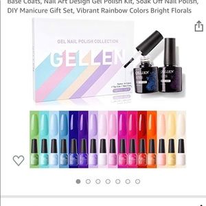 Gellen 18 piece set with 16 colors and top coat and base coat